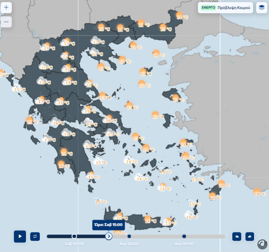 Άστατος ο καιρός από αύριο με βροχές, ενισχυμένους ανέμους και πτώση της θερμοκρασίας